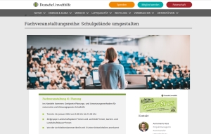Website Deutsche Umwelthilfe e.V., Fachveranstaltungsreihe: Schulgelände umgestalten