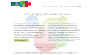 Screenshot Website BNE-Umgang mit Unsicherheit lernen