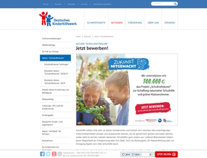 Screenshot Website Deutsches Kinderhilfswerk Screenshot Website Deutsches Kinderhilfswerk